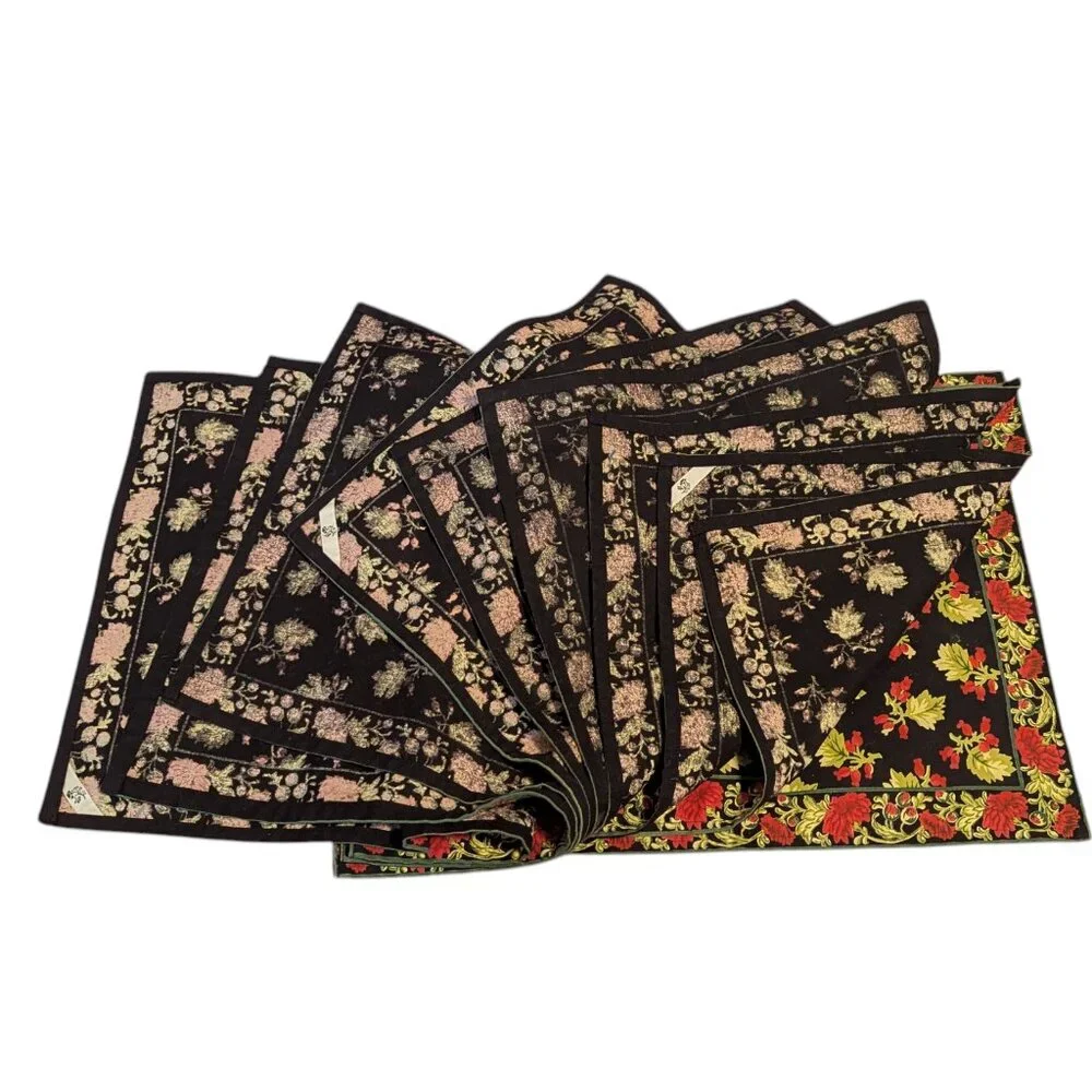 Vera‎ Bradley Placemats Holiday Winter Holly 10 Ct Pirouette Table Setting VTG
